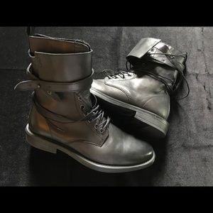 Men’s Aldo Black Leather Combat boots size 10